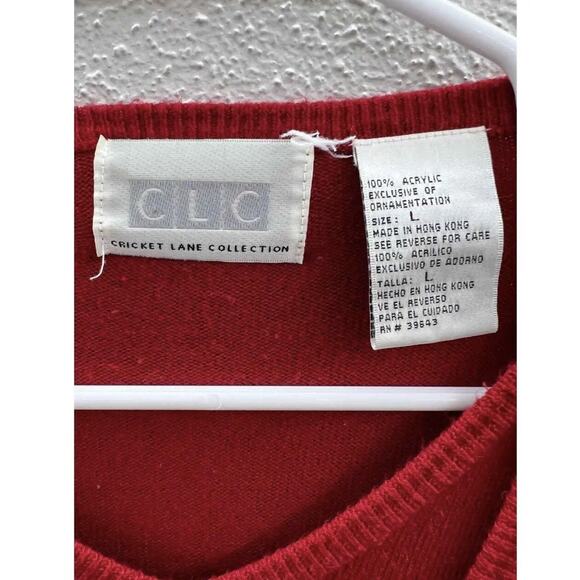 Womens Cricket Lane Collection Shirt Size Large Red Long Sleeve Sweater Built in - Picture 7 of 12